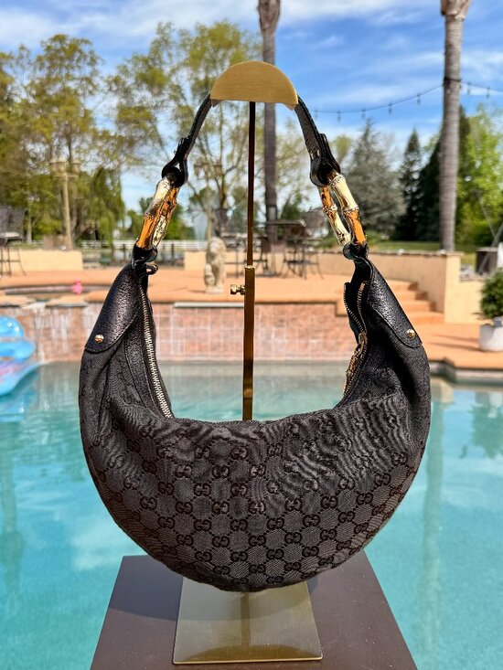 Gucci Handbags - Gucci Vintage Hobo w/ Gold Bamboo Hardware